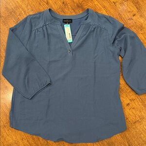 NWT Fortune + Ivy blue blouse size XL
